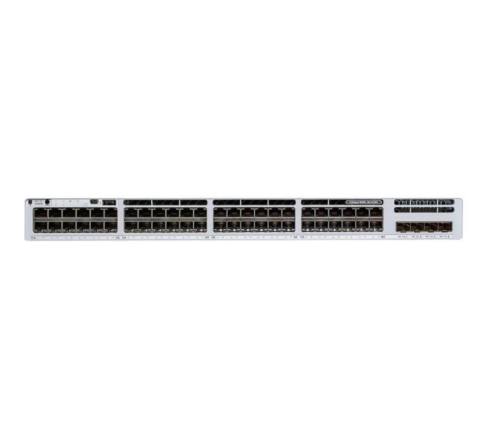 C9300-48T-A 	  Catalyst 9300 48-port modular uplinks data only, Network Advantage