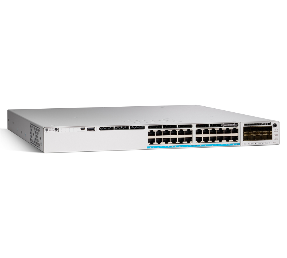 C9300-24T-E 	  Catalyst 9300 24-port modular uplinks data only, Network Essentials