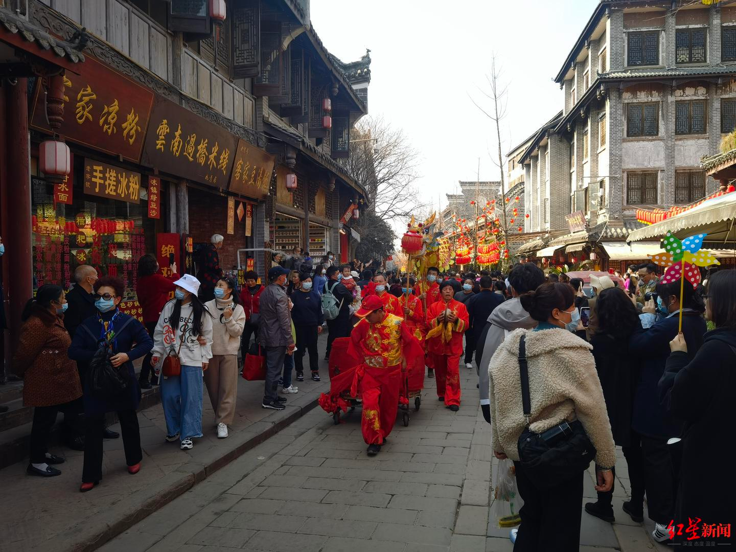 拍摄于2021年春节假期的洛带古镇。 景区管委会提供