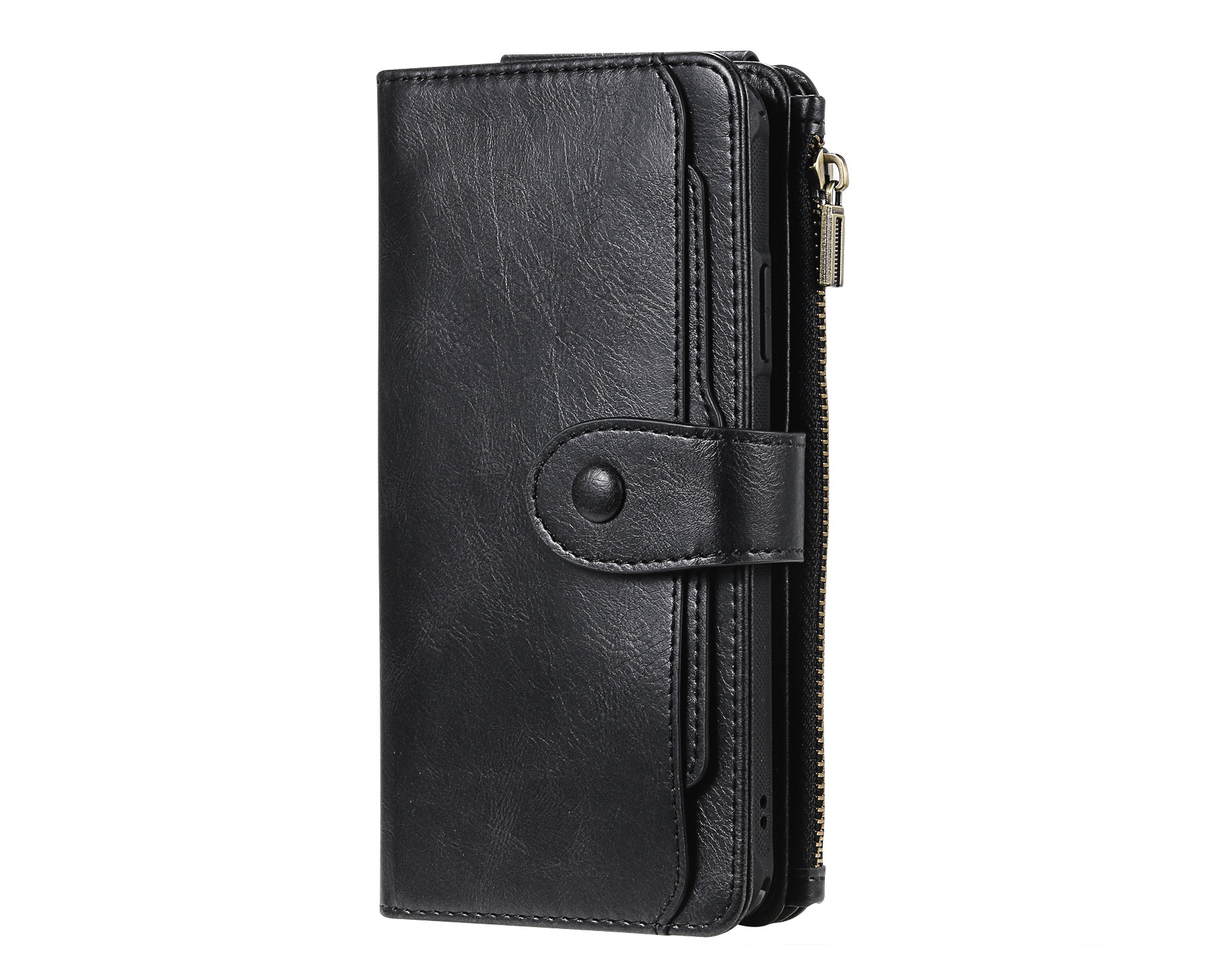 Split 11 slot-card zipper leather tpu pu iphone case