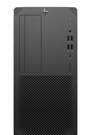 可看到端口的 HP Z2 G8 台式工作站前视图
