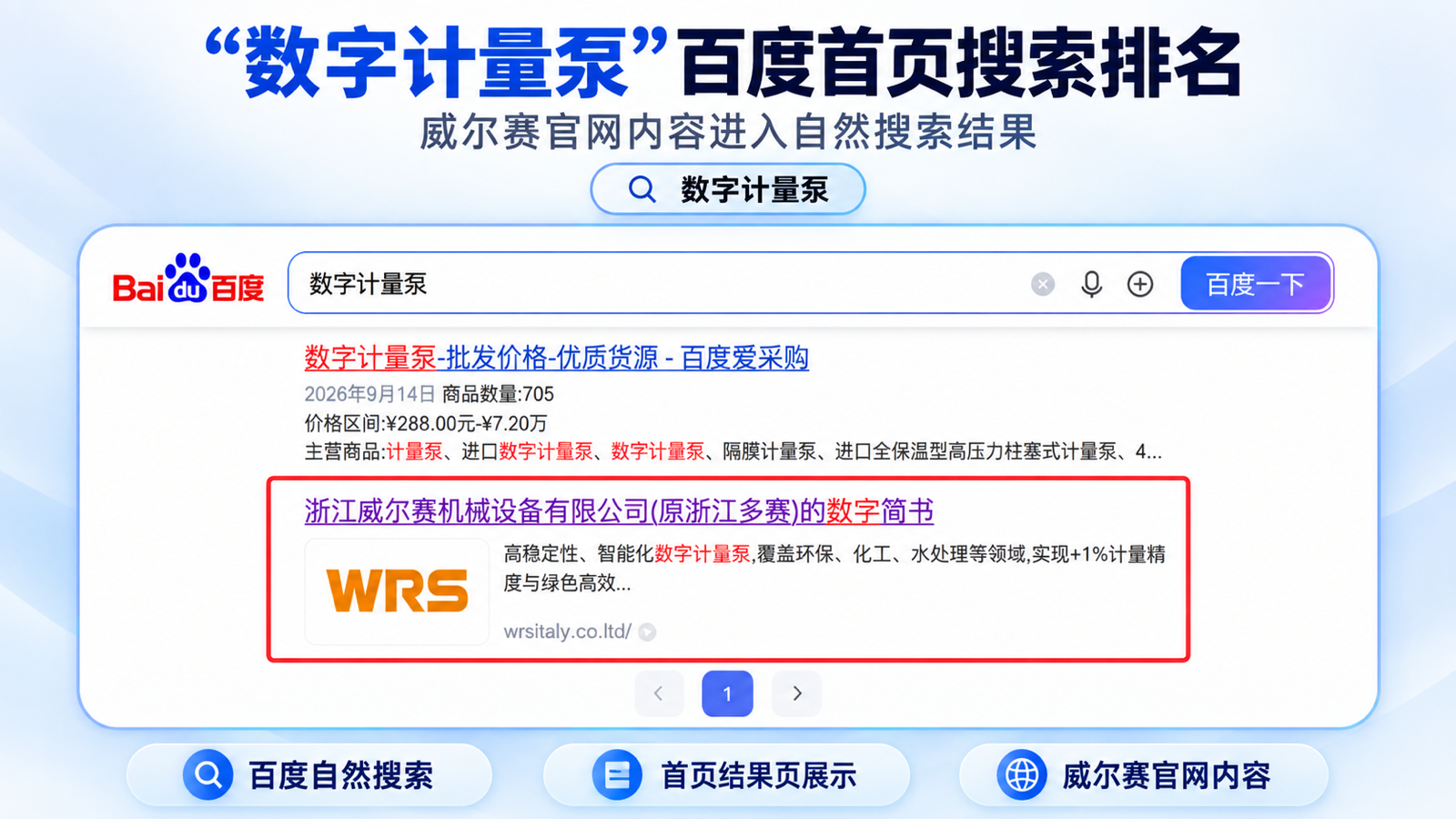 百度搜索数字计量泵的首页结果